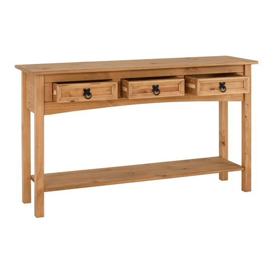 Seconique CORONA 3 DRAWER CONSOLE TABLE WITH SHELF Assembly Instructions Manual
