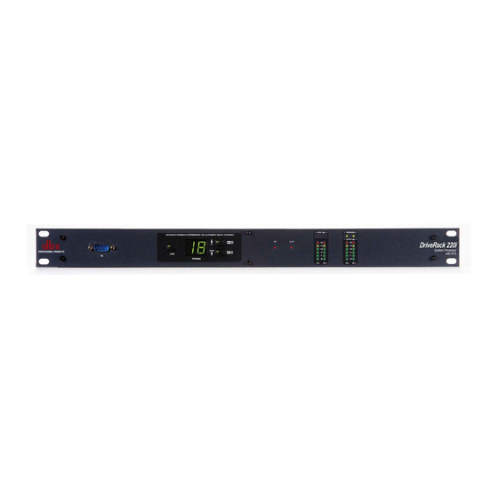 dbx DriveRack 220i User Manual