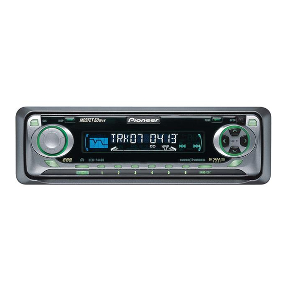 Pioneer P4400 - DEH Radio / CD Player Service Manual