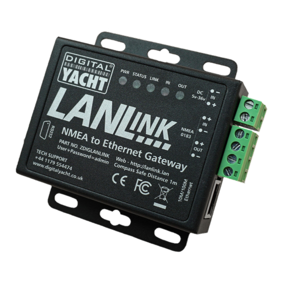 DIGITAL YACHT LANLINK ZDIGLANLINK Installation And Instruction Manual