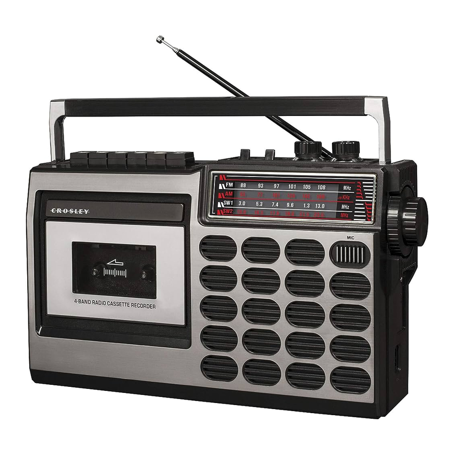 Crosley CT100B - Cassette Player Manual