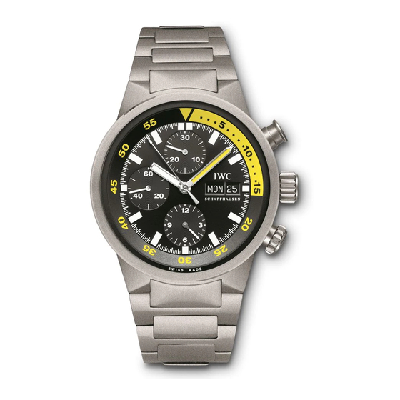 iwc AQUATIMER CHRONO-AUTOMATIC Operating Instructions For Operators And Installers