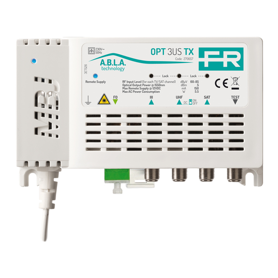 Fracarro OPT 3US TX Operating Instructions Manual