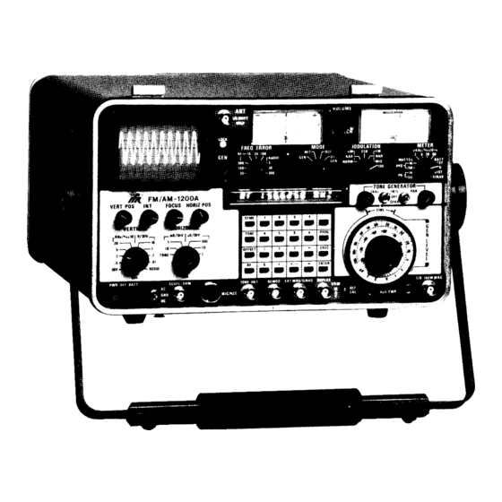 IFR Systems FM/AM-1200S/A Operation Manual