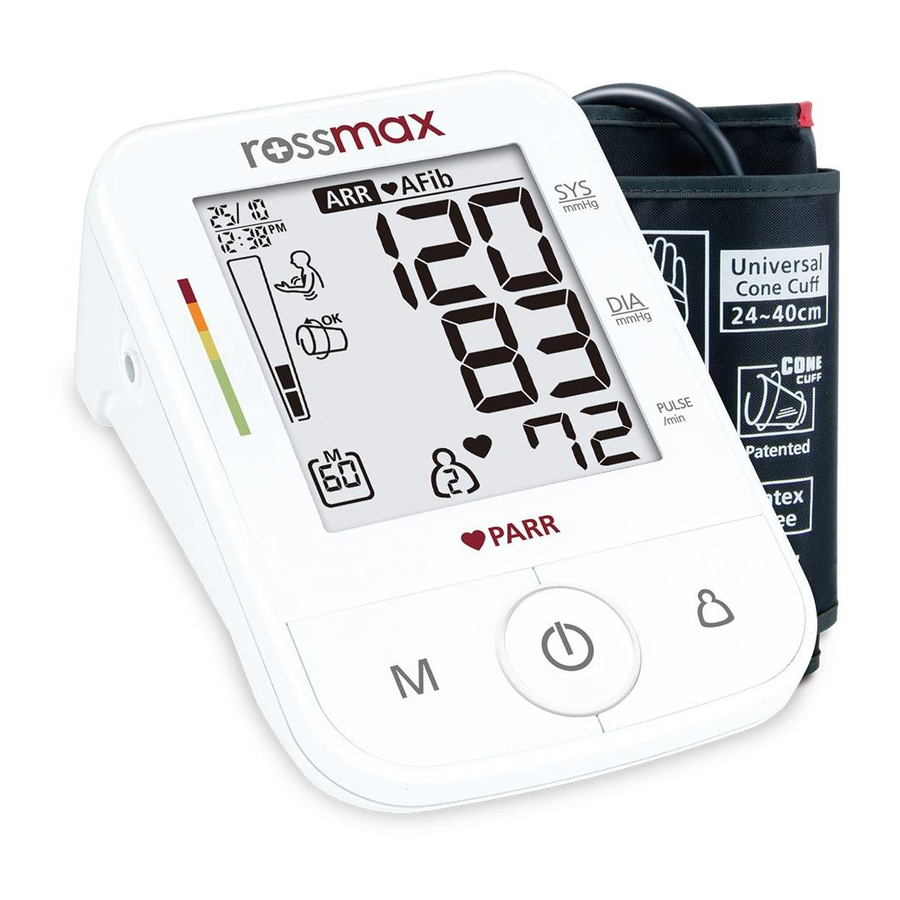 Rossmax X5 - Blood Pressure Monitor Manual