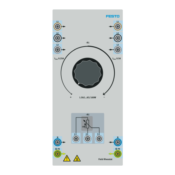 Festo Field Rheostat EduTrainer 8036772 Operating Instructions Manual