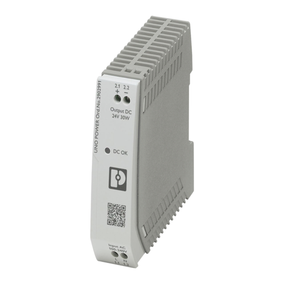 Phoenix Contact UNO POWER UNO-PS/1AC/24DC/30W Installation Notes