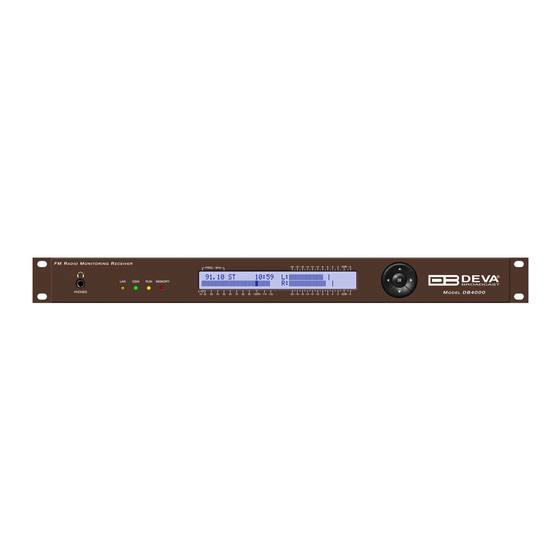 DEVA Broadcast DB4000 Quick User Manual
