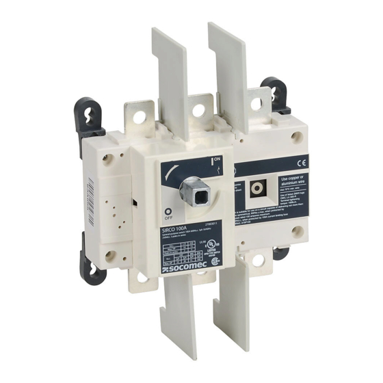 socomec SIRCO 100A Quick Start Manual