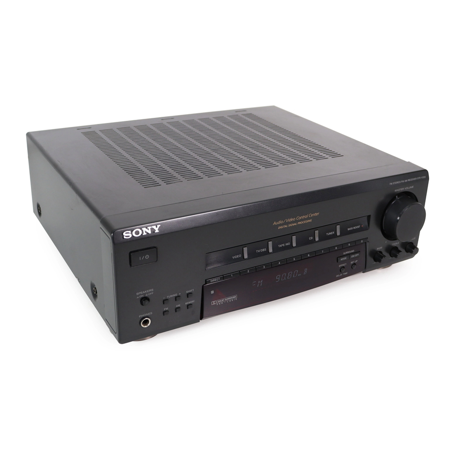 Sony STR-V200 - Fm Stereo/fm-am Receiver Manuals