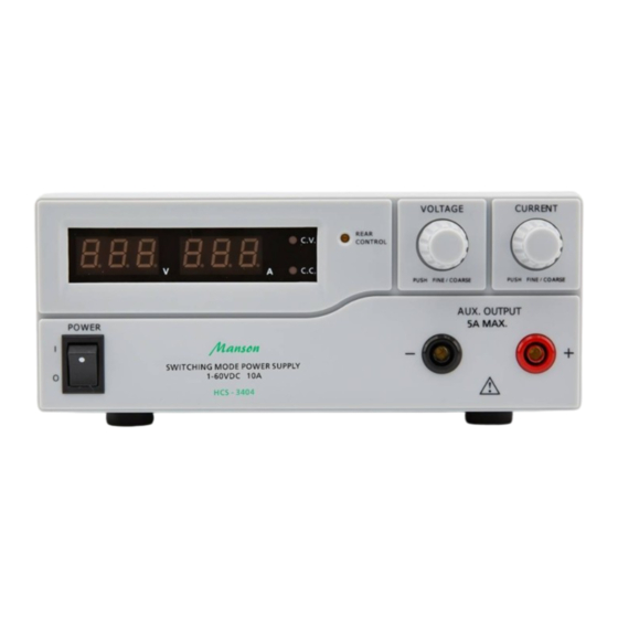 Manson Engineering Industrial HCS-3400 Manual