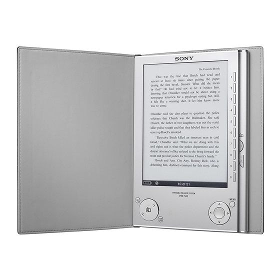 Sony PRS-505/SC - Portable Reader System Service Manual