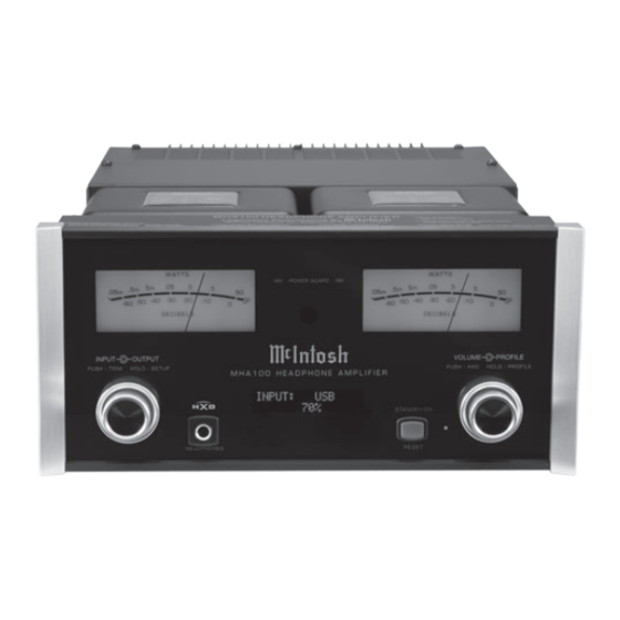 McIntosh MHA100 Owner's Manual