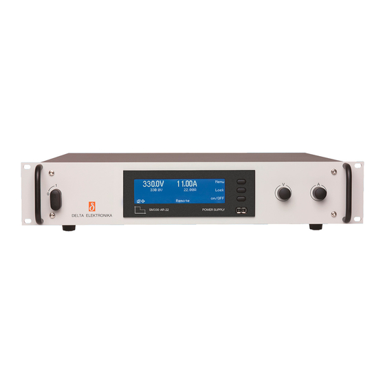 Delta Elektronika SM3300 Series Quick Start Manual