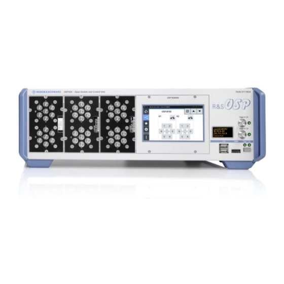 Rohde & Schwarz R&S OSP Series User Manual