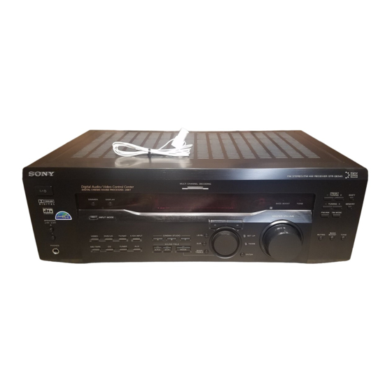 Sony STR-SE501 - Fm Stereo Fm/am Receiver Manuals