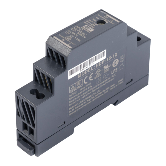 Mean Well HDR-15 Series Installation Manual