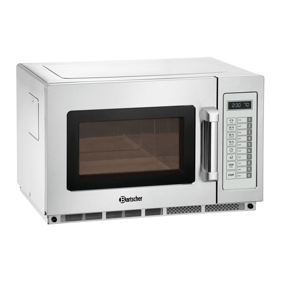 User Manuals: Bartscher 18340D Microwave Oven