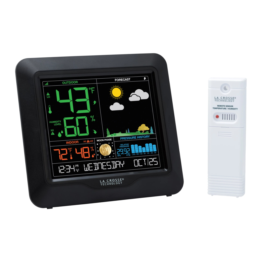 La Crosse Technology S84107 - Weather Forecast Color Station Manual