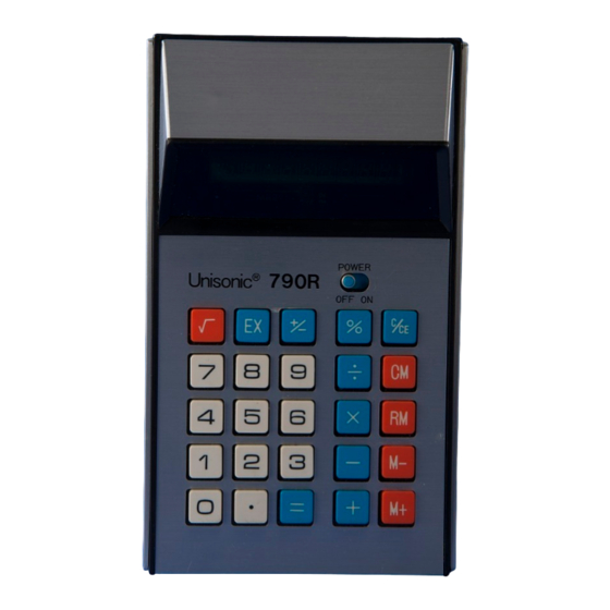 User Manuals: Unisonic 790R Vintage Handheld Calculator