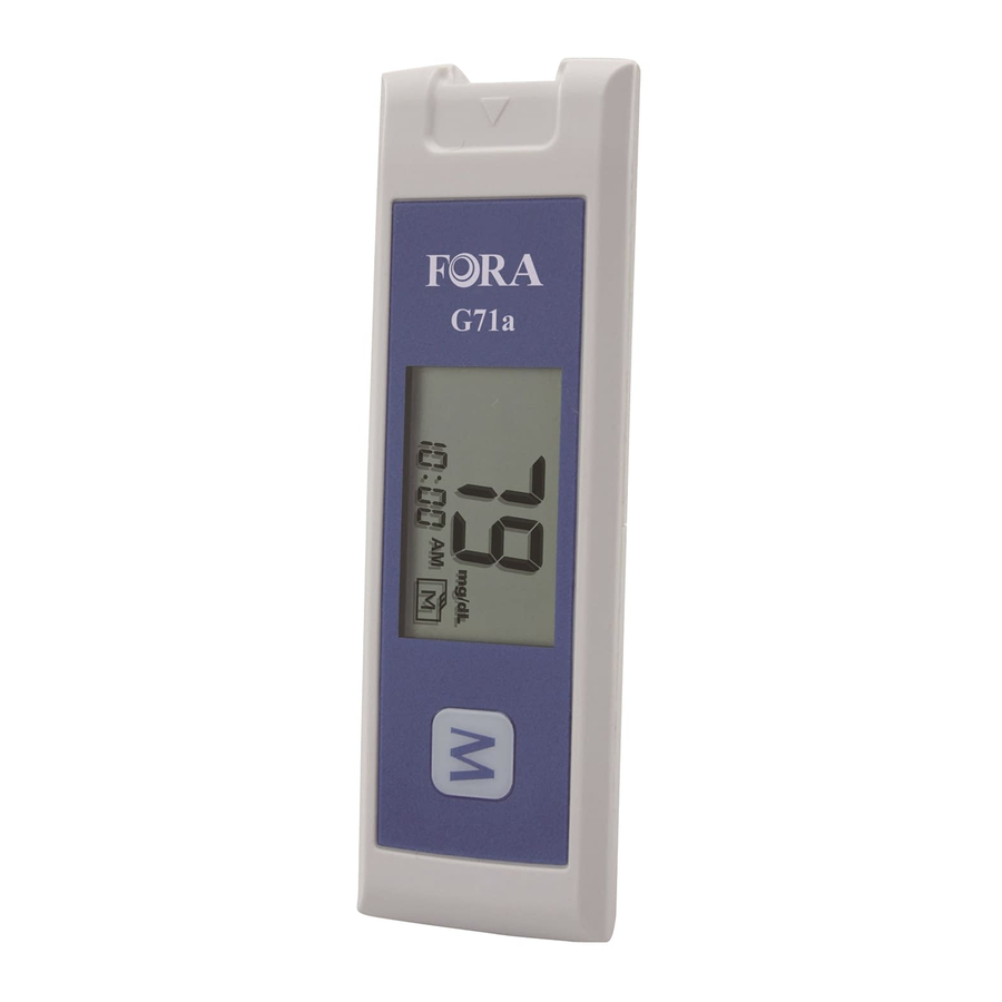 Fora G71a - Blood Glucose Monitoring System Manual