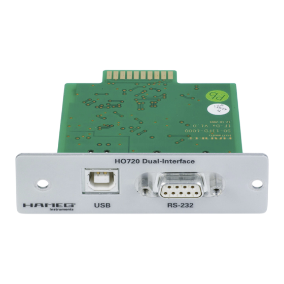 Hameg HO720 Installation Manual