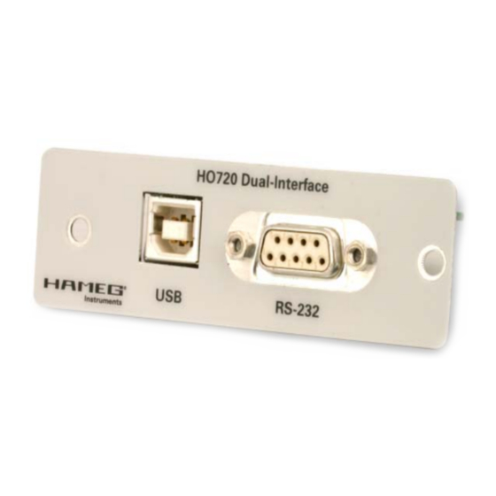 Hameg HO720 Installation Manuallines