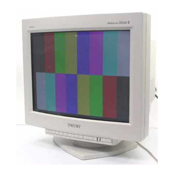 Sony GDM-20SE2T - 20" CRT Display Operating Instructions Manual