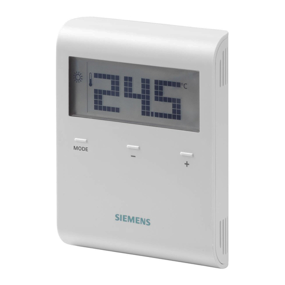 Siemens RDD100 Series Operating Instructions
