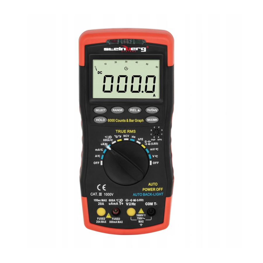 Steinberg Systems SBS-DM-1000TR Meter Manuals