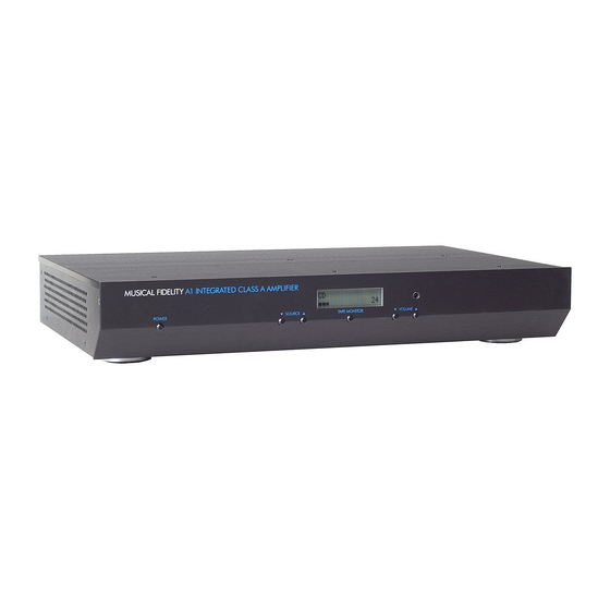 Musical Fidelity A1 Integrated Instructions For Use Manual