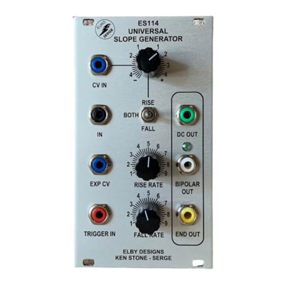 Elby Designs EURO SERGE ES Series Manual