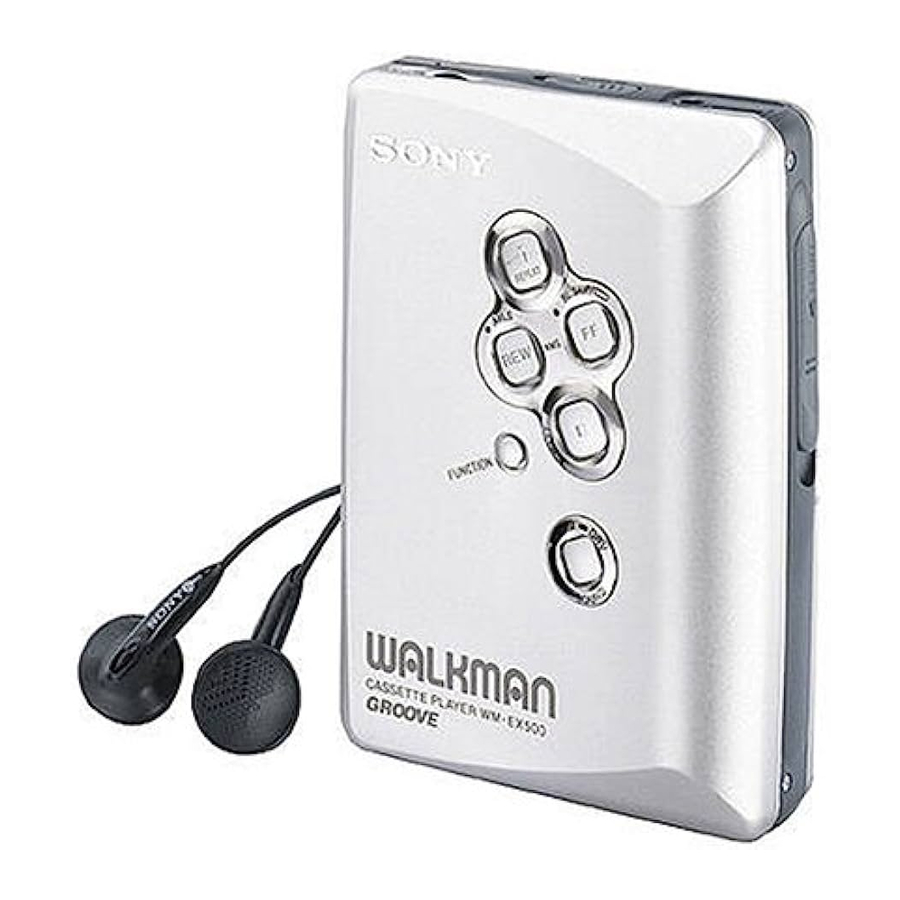 Sony Walkman WM-EX500 - Cassette Player Manual