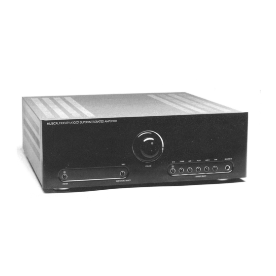 Musical Fidelity A1001 Instructions For Use Manual