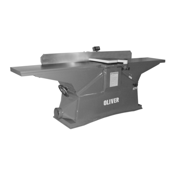 User Manuals: Oliver 4270 16 inch Jointer