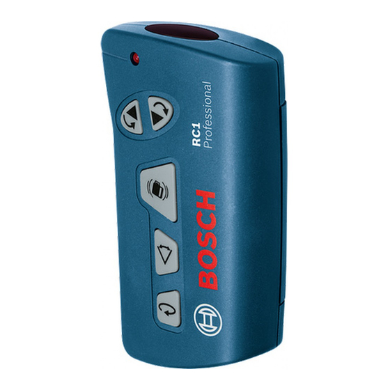 Bosch RC 1 Professional Remote Control Manuals