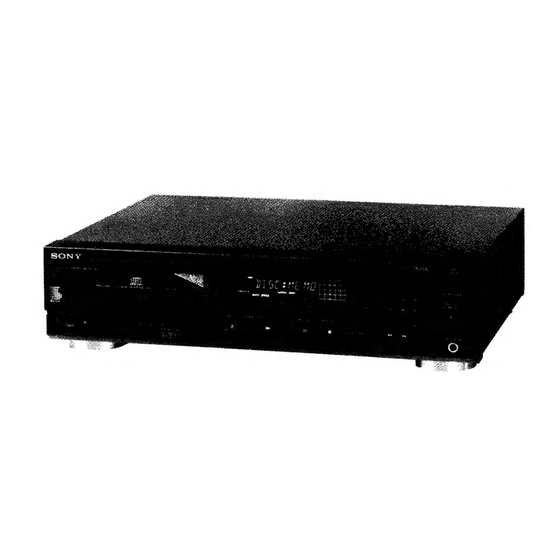 Sony CDP-227ESD Compact Disc Player Manuals