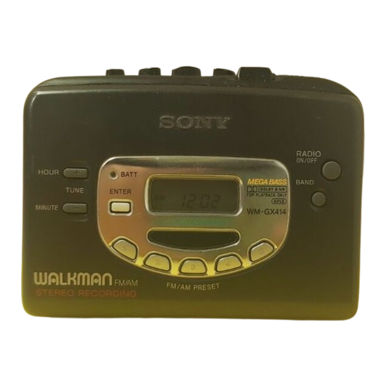 Sony Walkman WM-GX414 Operating Instructions