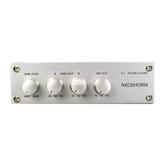 Reckhorn F-1 User Manual