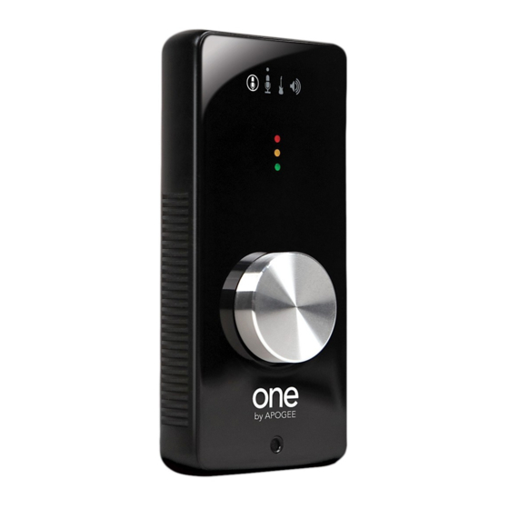 APOGEE ONE USER MANUAL Pdf Download ManualsLib