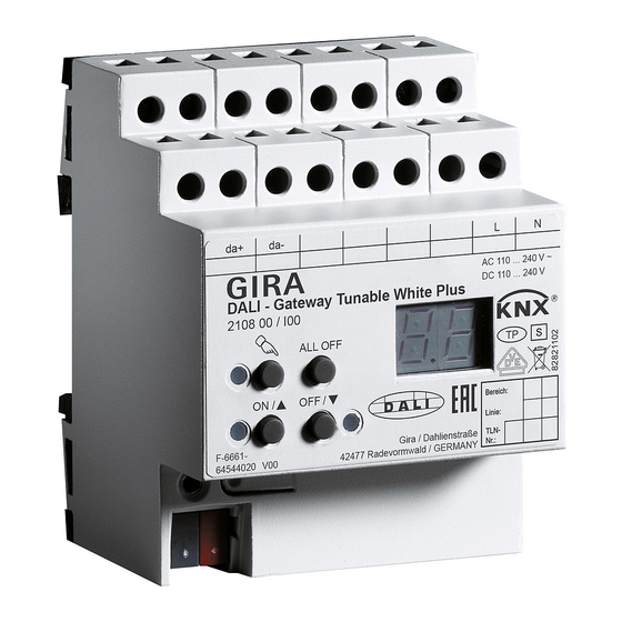 Gira Tunable White Plus Operating Instructions Manual