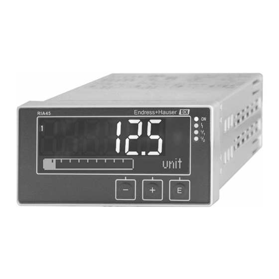 Endress+Hauser RIA45 Brief Operating Instructions