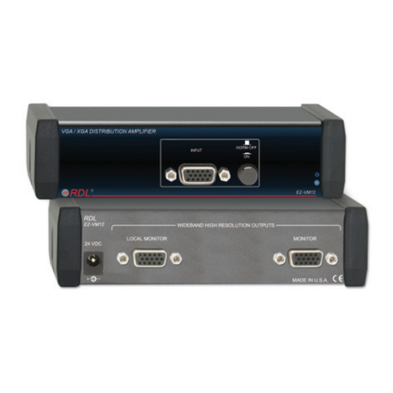 RDL EZ-VM12 Installation And Operation Manual