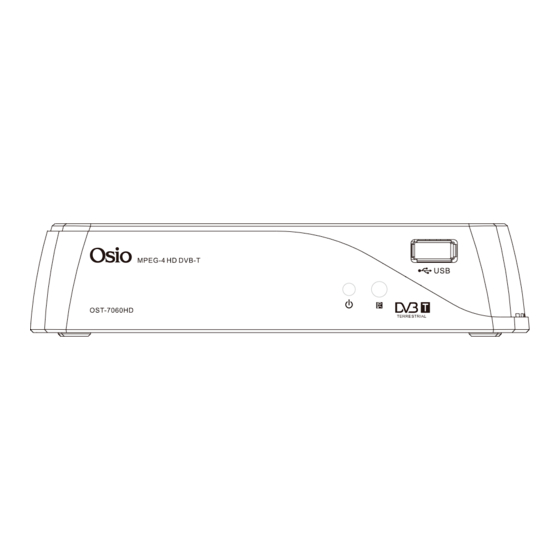 User Manuals: OSIO OST-7060HD HD DVB-T Receiver