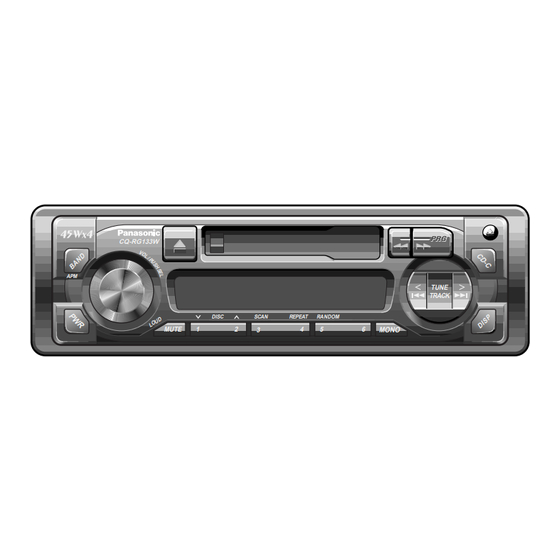 Panasonic CQ-RG133W Operating Instructions Manual