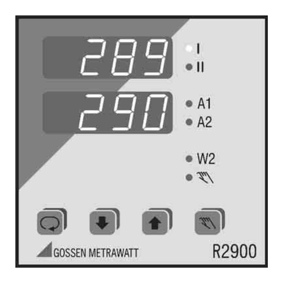 Gossen MetraWatt R2900 Operating Instructions Manual