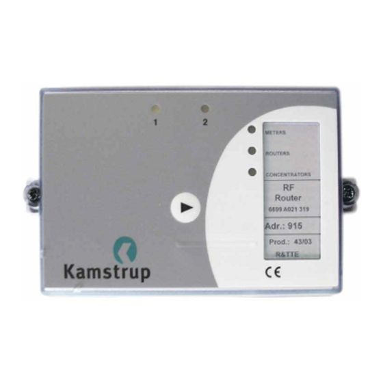 Kamstrup RF Router Network Installation Manuals
