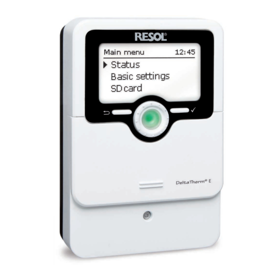 Resol DeltaTherm E Installation, Operation, Functions And Options, Troubleshooting