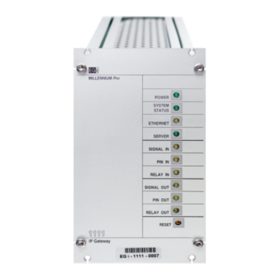 EGi Millennium IP Series Quick Start Manual