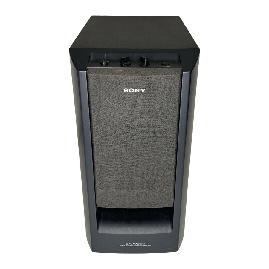 Sony SA-W303 Operating Instructions Manual